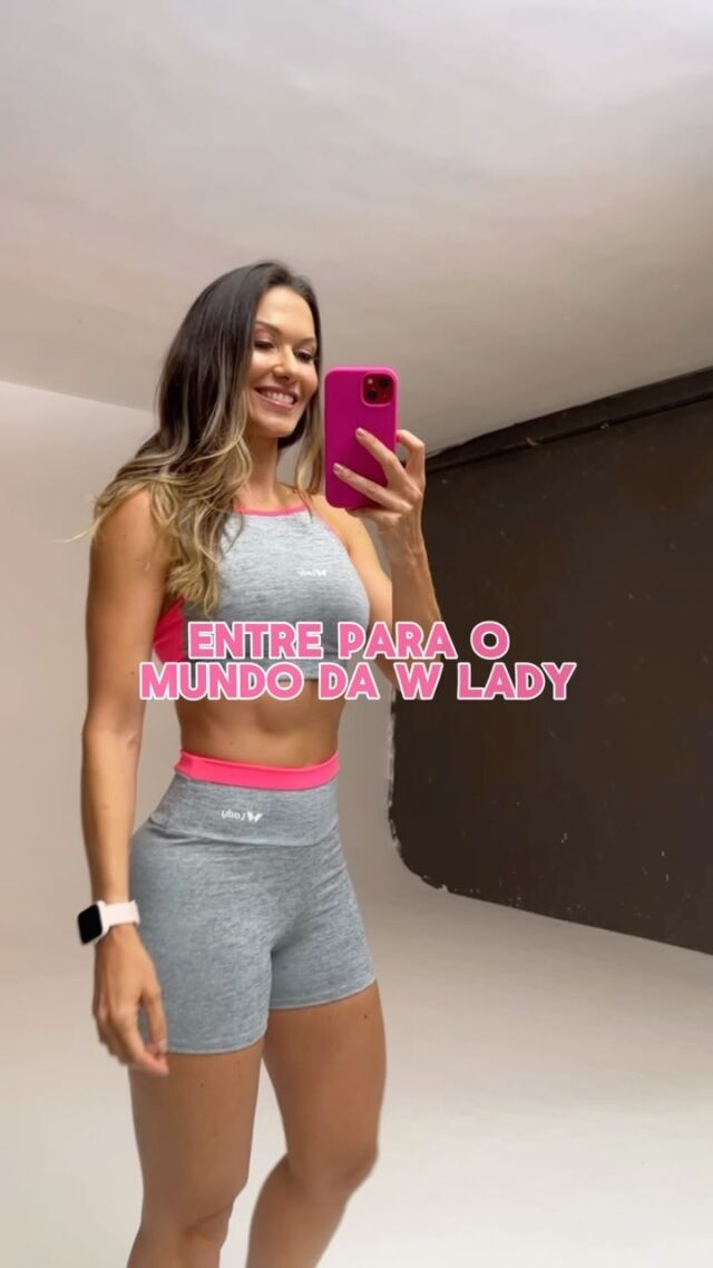 W Lady Store - Roupa Fitness - Calça Legging Fitness Paty Cinza, Branco e  Rosa Coral